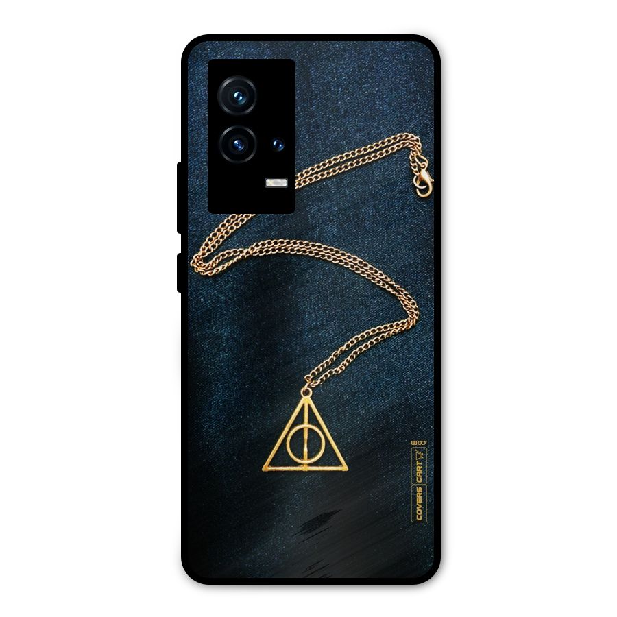 Golden Chain Metal Back Case for iQOO 9 5G