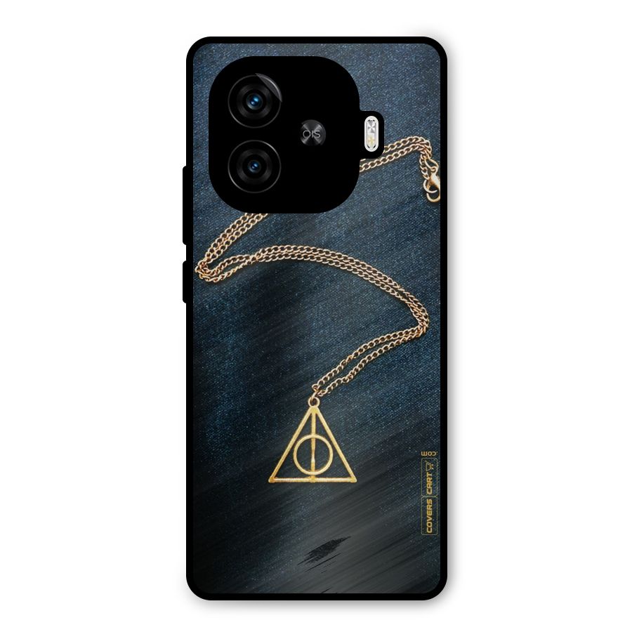 Golden Chain Metal Back Case for iQOO Z9 Turbo