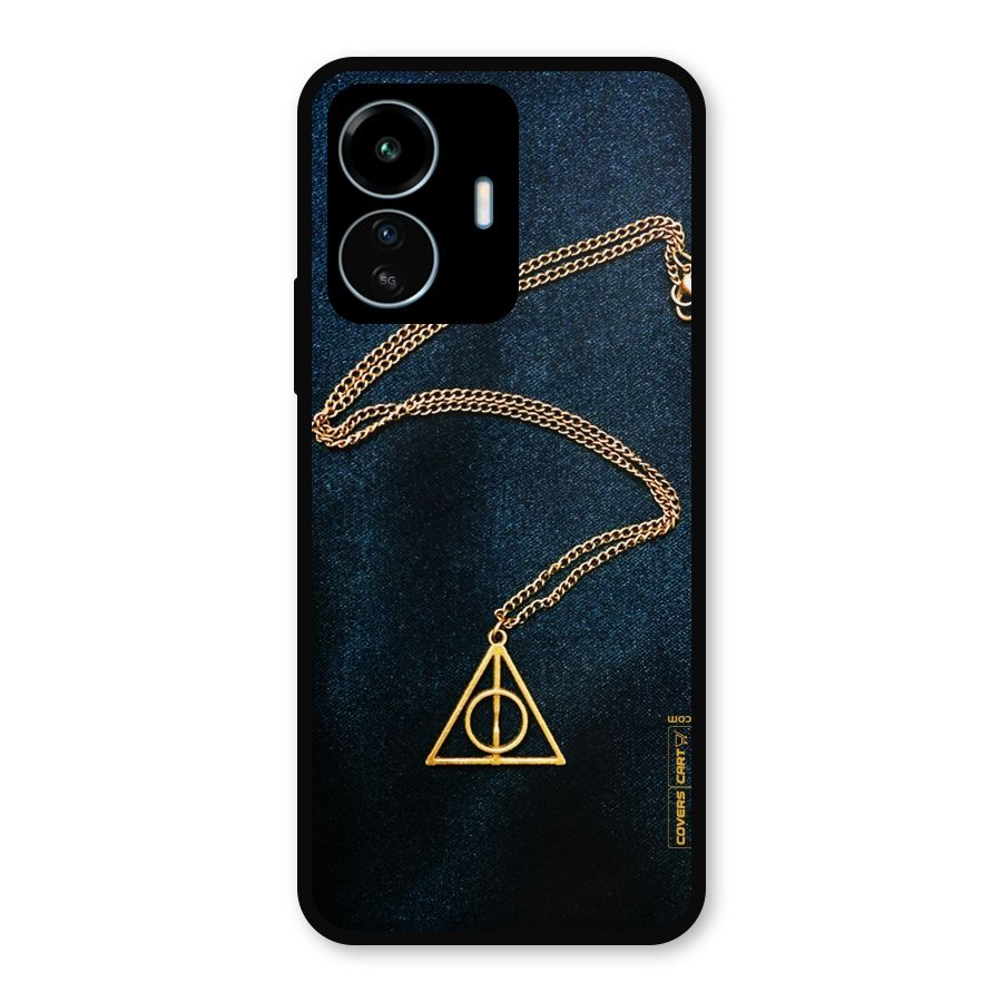 Golden Chain Metal Back Case for vivo iQOO Z6 Lite 5G