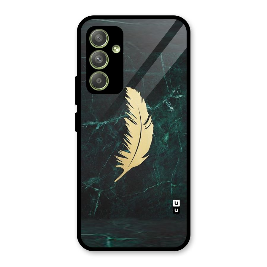 Golden Feather Glass Back Case for Galaxy A54