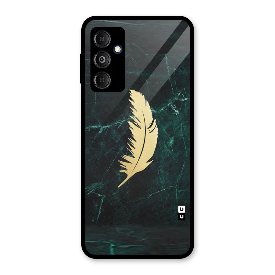 Golden Feather Glass Back Case for Galaxy M14 5G