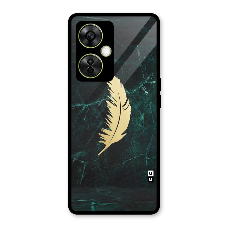 Golden Feather Glass Back Case for OnePlus Nord CE 3 Lite