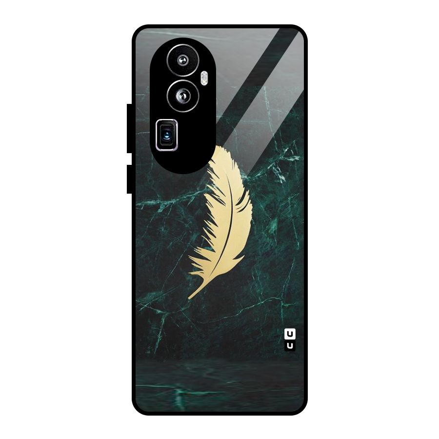 Golden Feather Glass Back Case for Oppo Reno10 Pro Plus