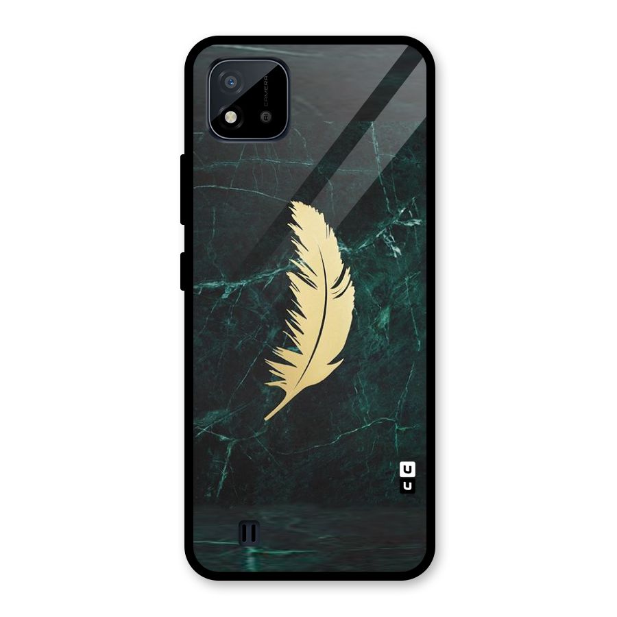 Golden Feather Glass Back Case for Realme C11 2021