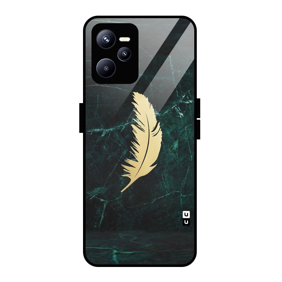 Golden Feather Glass Back Case for Realme C35