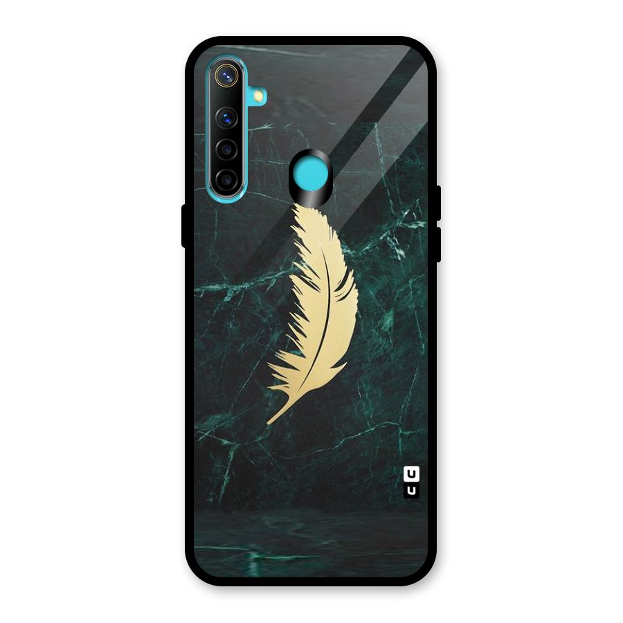 Golden Feather Glass Back Case for Realme Narzo 10