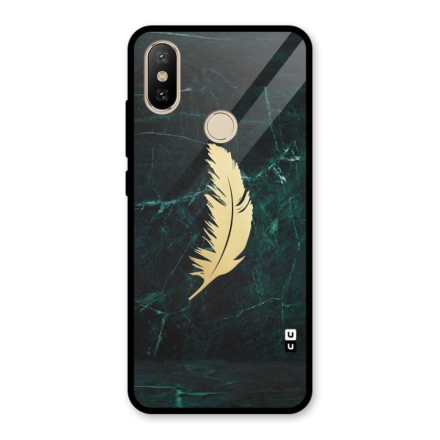 Golden Feather Glass Back Case for Redmi A2