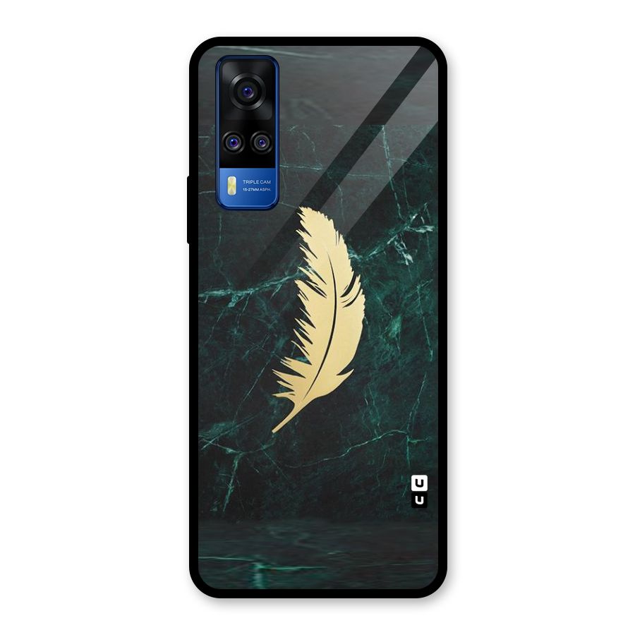 Golden Feather Glass Back Case for Vivo Y31