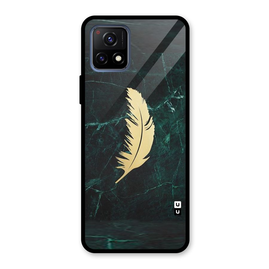 Golden Feather Glass Back Case for Vivo Y72 5G