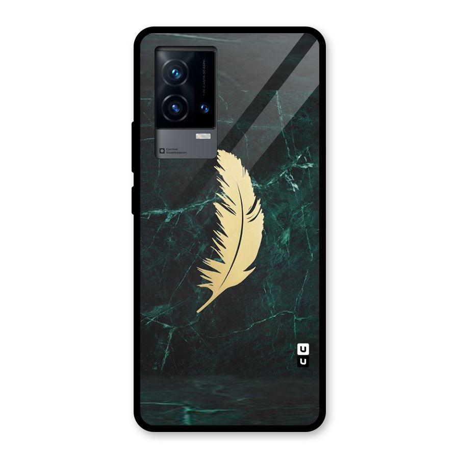 Golden Feather Glass Back Case for iQOO 9 5G