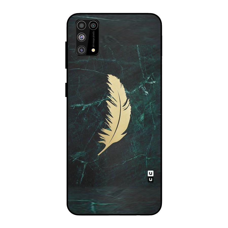 Golden Feather Metal Back Case for Galaxy F41