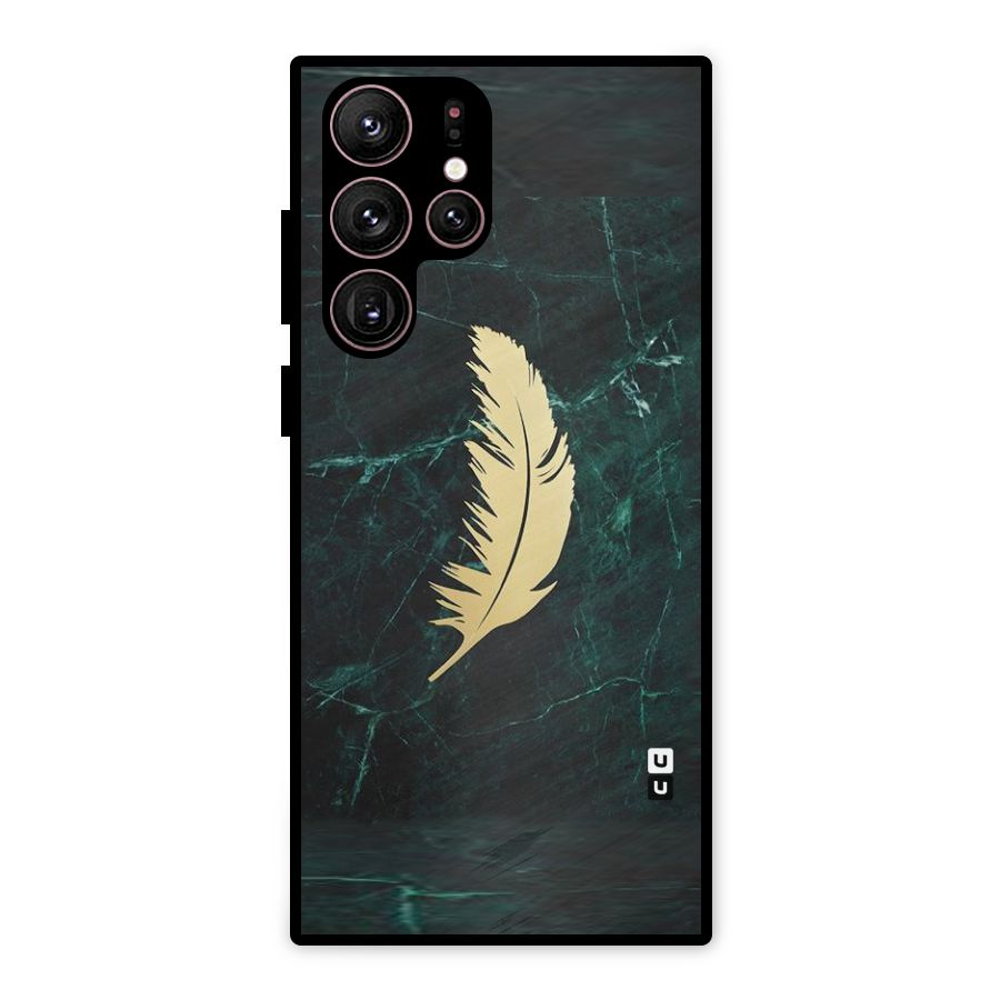 Golden Feather Metal Back Case for Galaxy S22 Ultra 5G