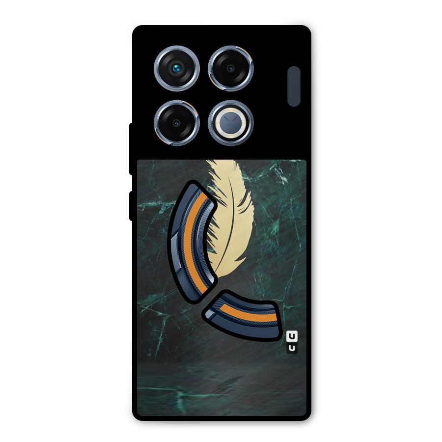 Golden Feather Metal Back Case for Infinix GT 20 Pro