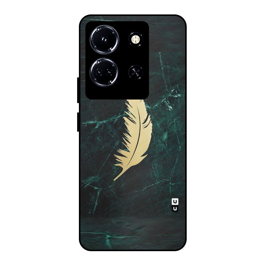 Golden Feather Metal Back Case for Infinix Note 30 5G