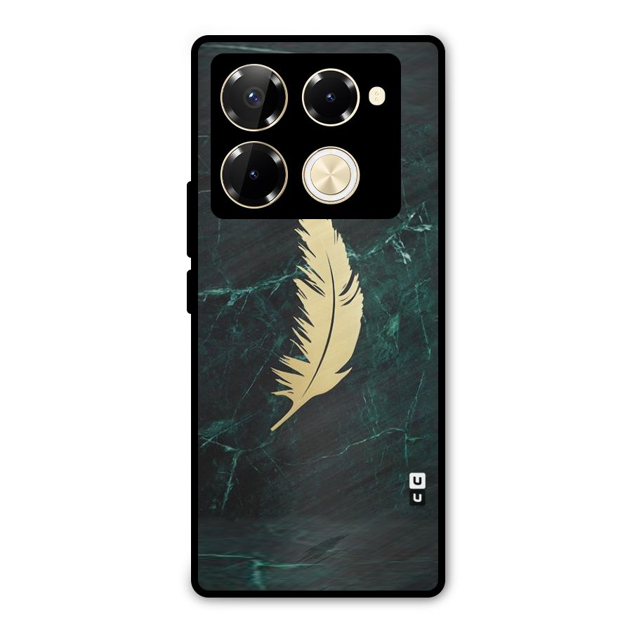 Golden Feather Metal Back Case for Infinix Note 40 Pro