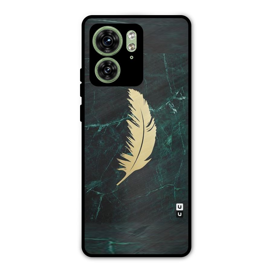 Golden Feather Metal Back Case for Motorola Edge 40 5G