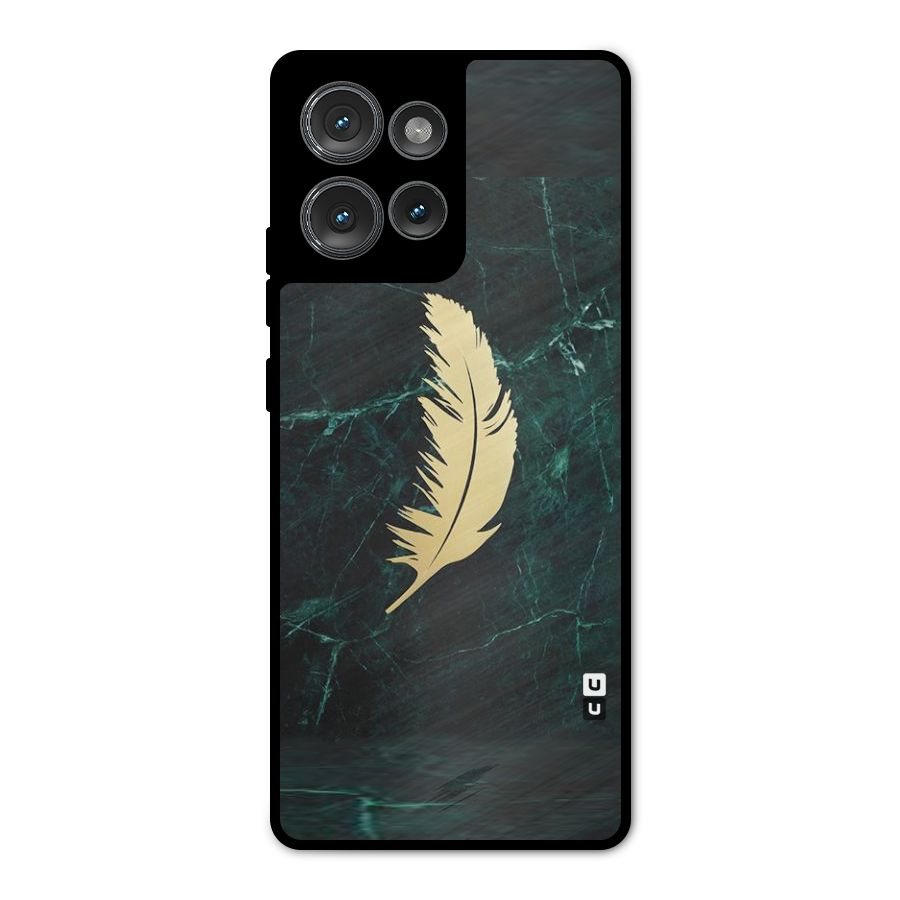 Golden Feather Metal Back Case for Motorola Edge 50