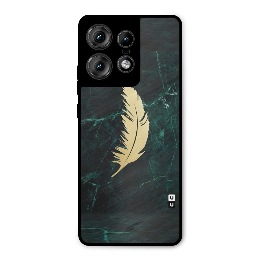 Golden Feather Metal Back Case for Motorola Edge 50 Pro