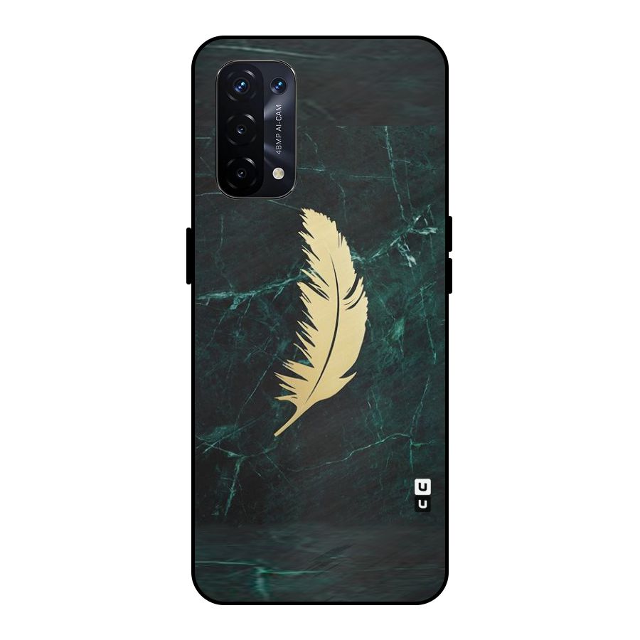 Golden Feather Metal Back Case for Oppo A74 5G