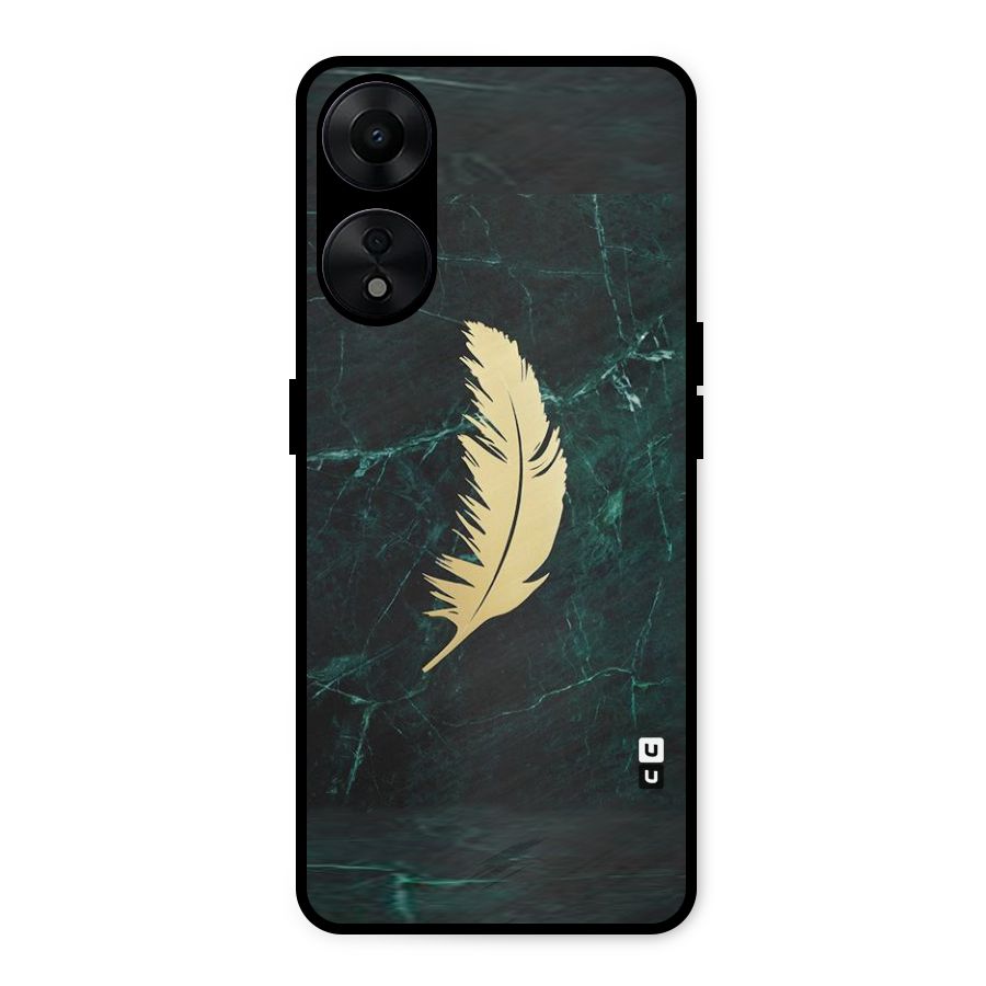 Golden Feather Metal Back Case for Oppo A78 5G