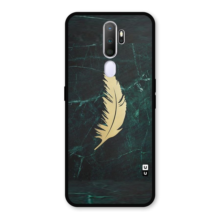 Golden Feather Metal Back Case for Oppo A9 (2020)