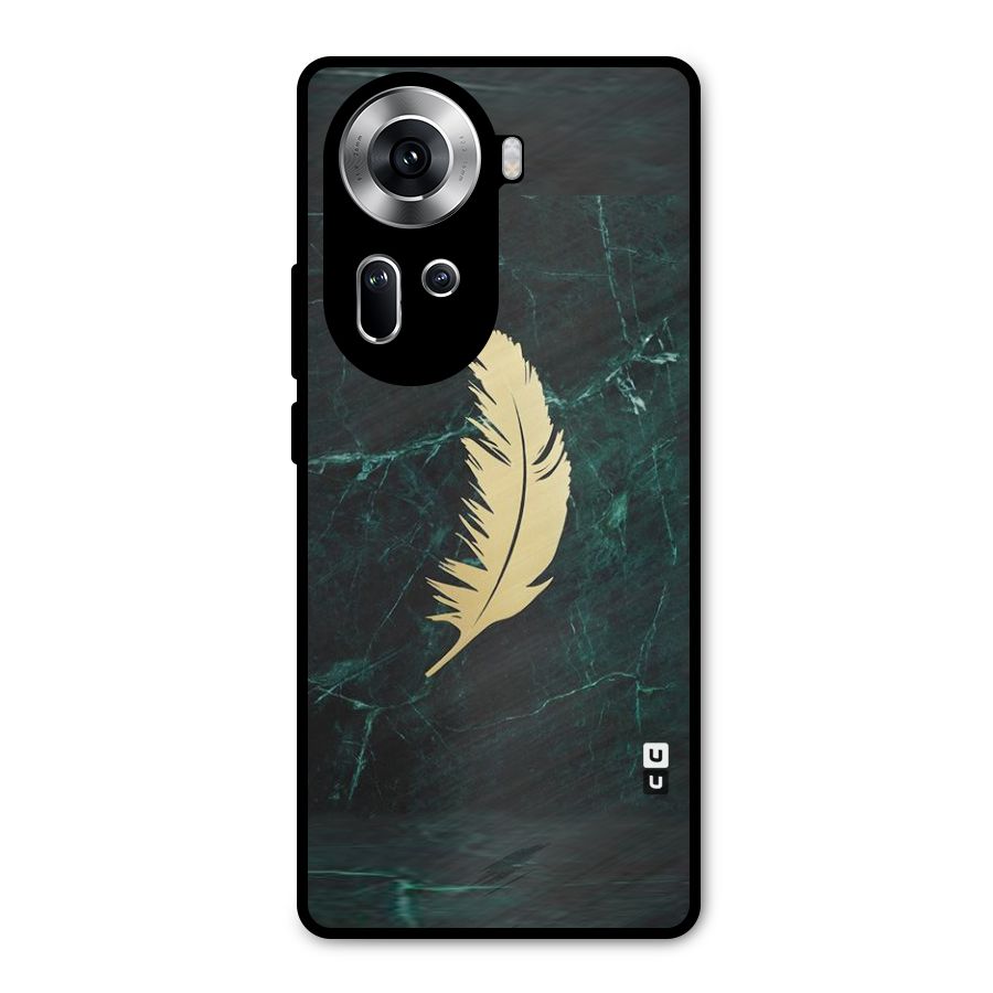 Golden Feather Metal Back Case for Oppo Reno11 5G