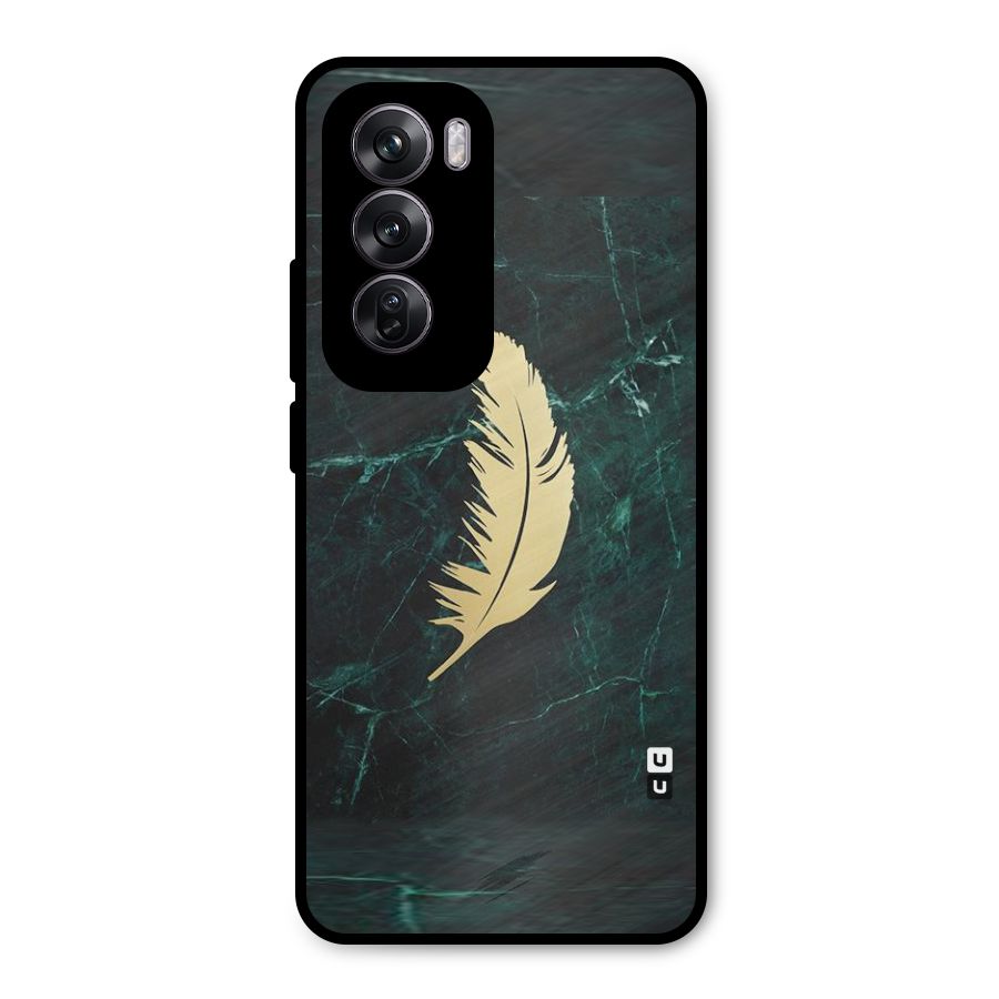 Golden Feather Metal Back Case for Oppo Reno12 Pro