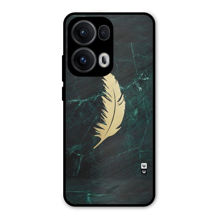 Golden Feather Metal Back Case for Oppo Reno13 Pro