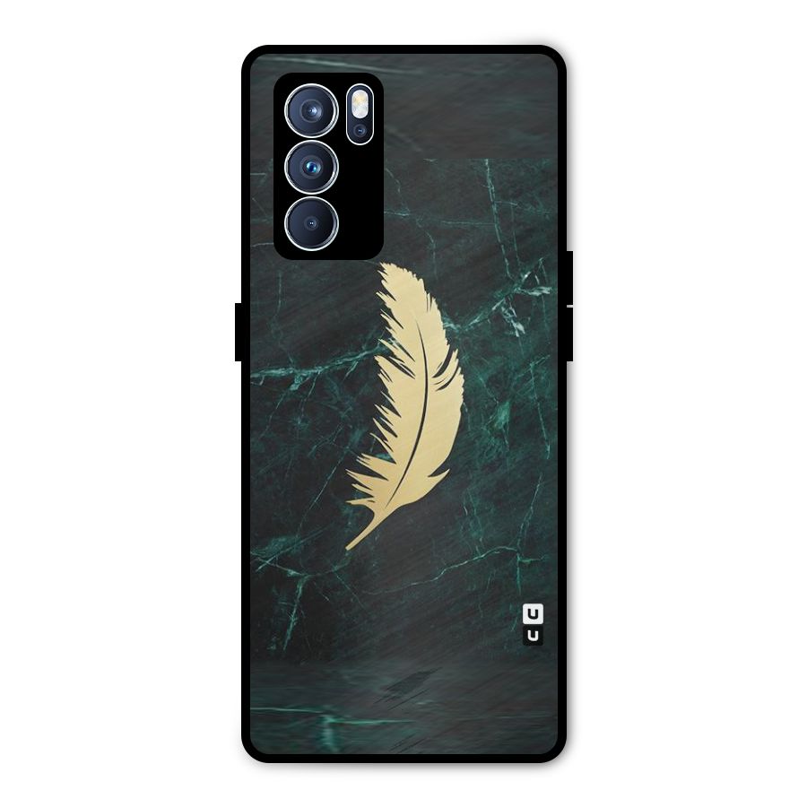 Golden Feather Metal Back Case for Oppo Reno6 Pro 5G