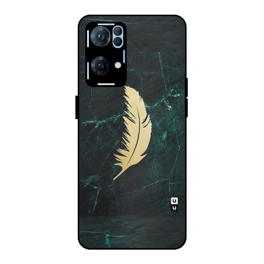 Golden Feather Metal Back Case for Oppo Reno7 Pro 5G