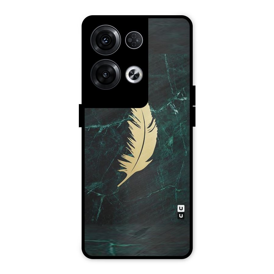 Golden Feather Metal Back Case for Oppo Reno8 Pro 5G