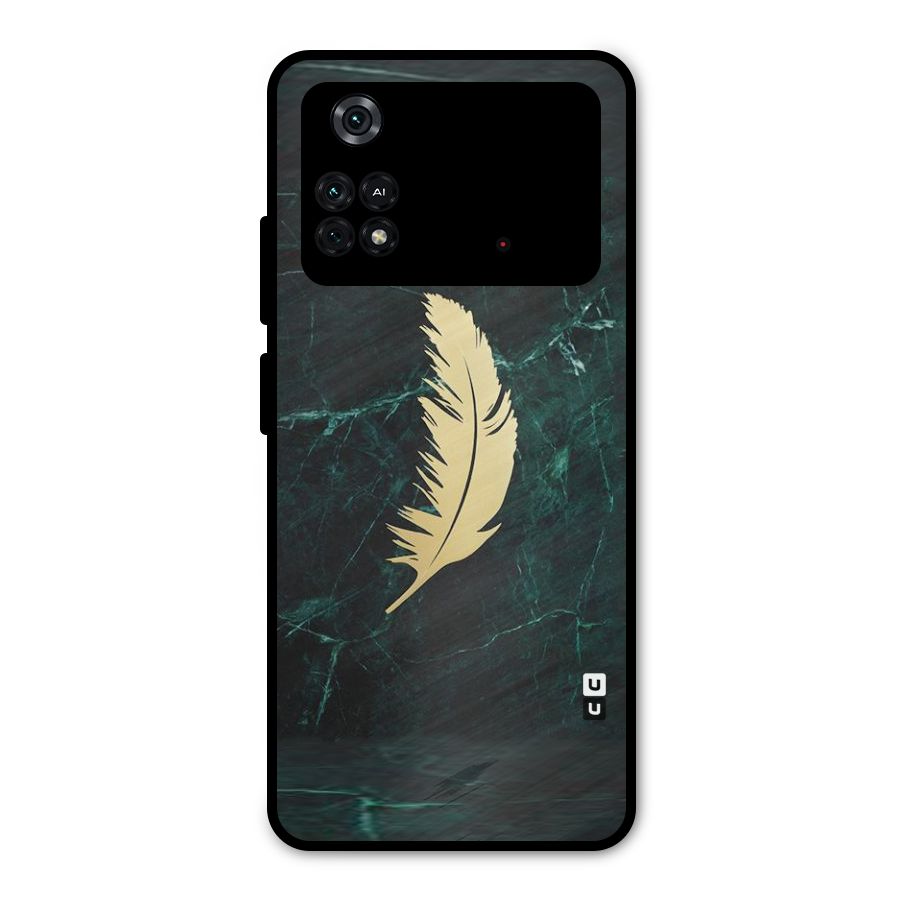 Golden Feather Metal Back Case for Poco M4 Pro 4G