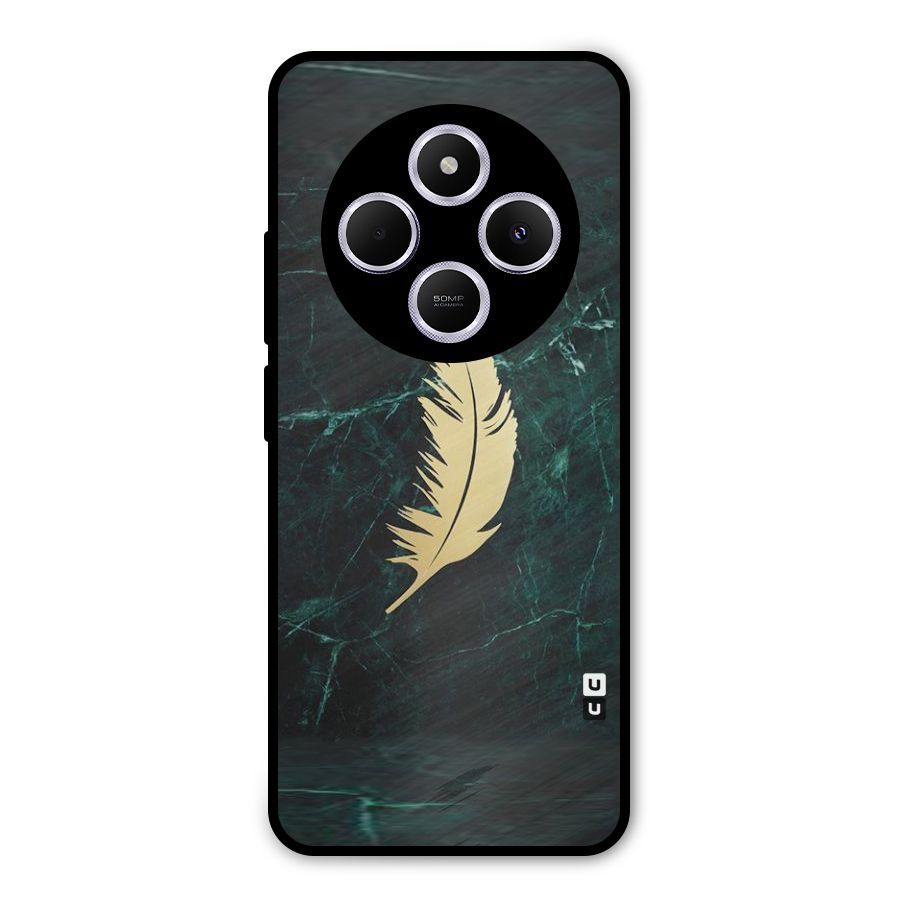 Golden Feather Metal Back Case for Poco M7