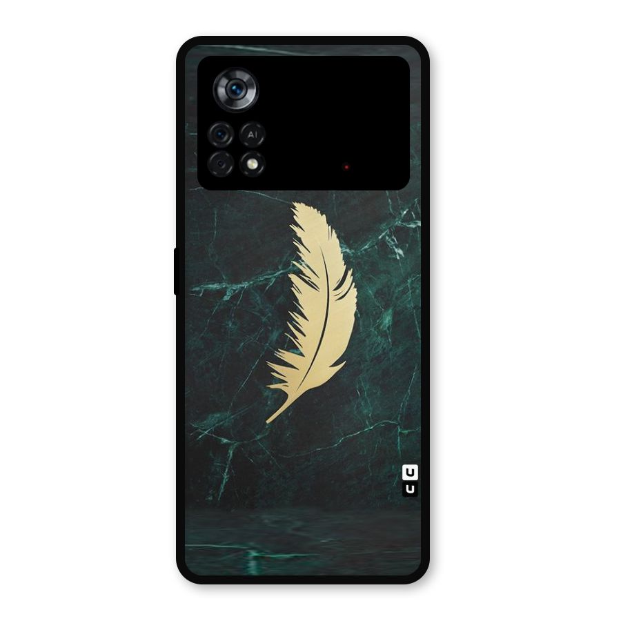 Golden Feather Metal Back Case for Poco X4 Pro 5G