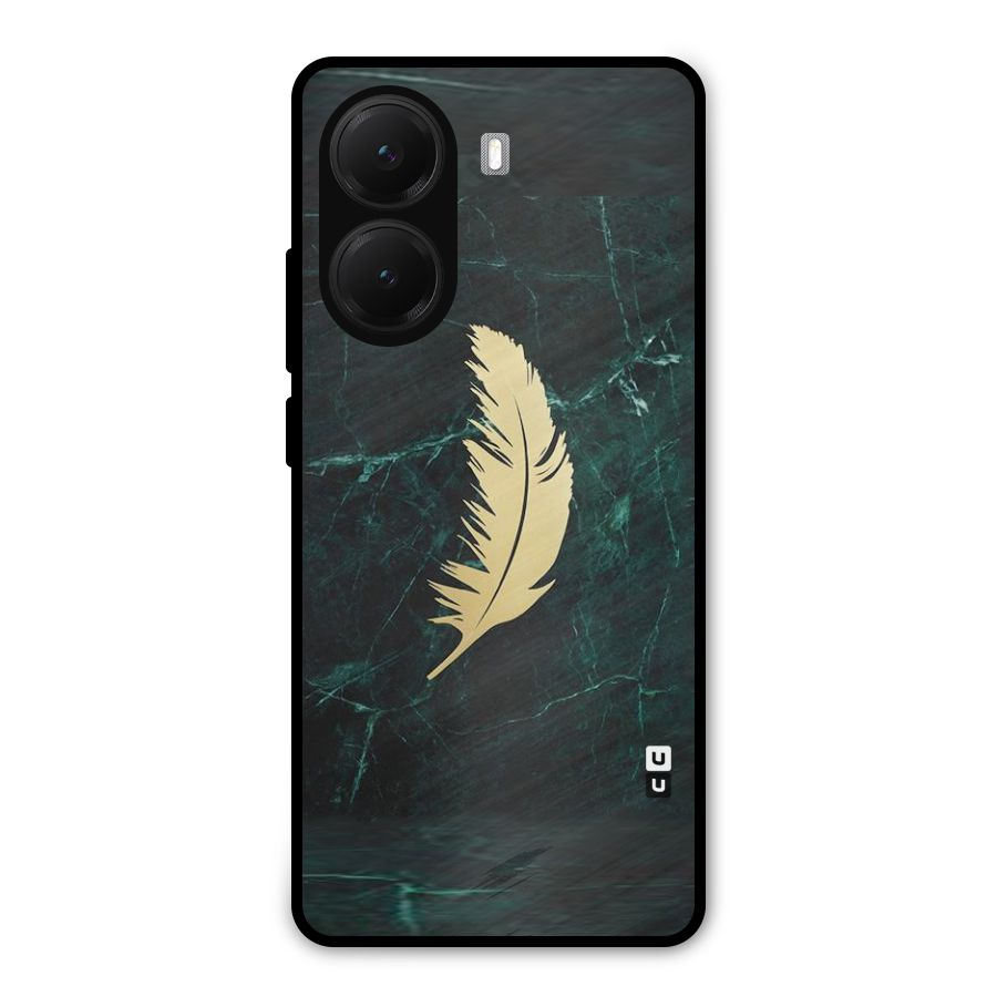 Golden Feather Metal Back Case for Poco X7 Pro