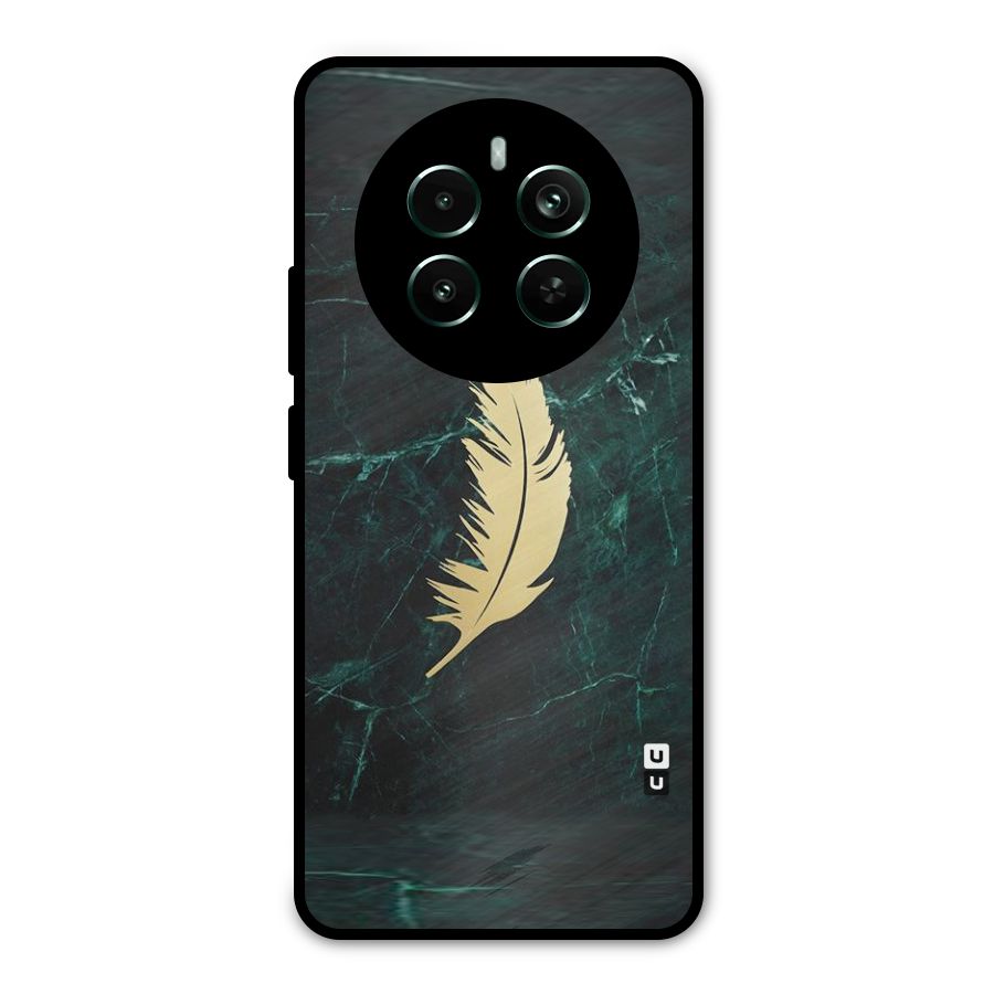 Golden Feather Metal Back Case for Realme 12 Pro Plus