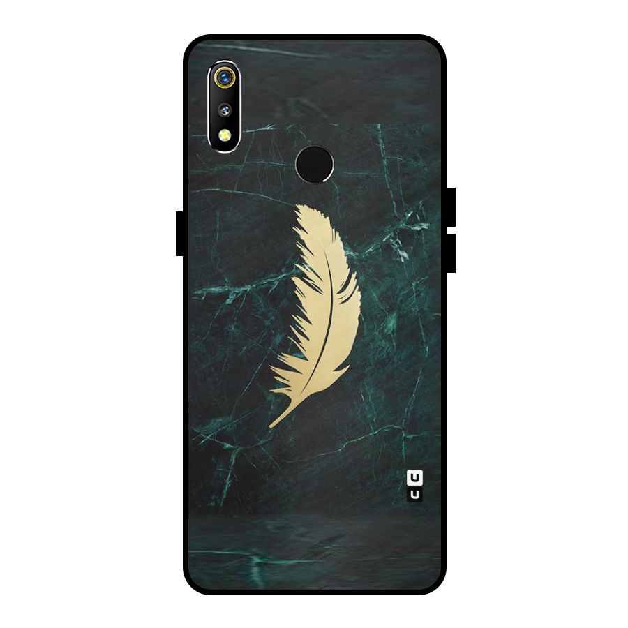 Golden Feather Metal Back Case for Realme 3