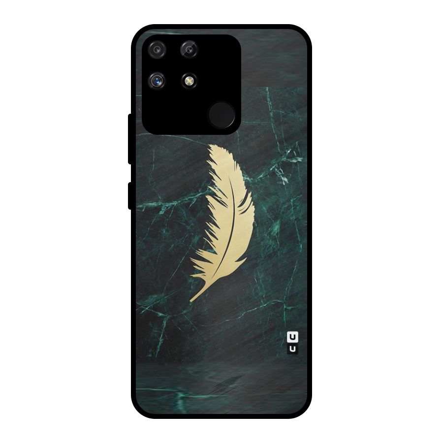 Golden Feather Metal Back Case for Realme Narzo 50A
