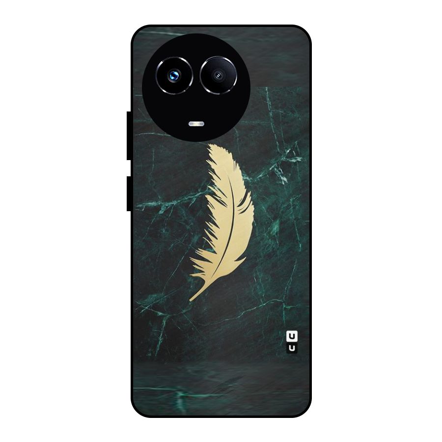 Golden Feather Metal Back Case for Realme Narzo 60X