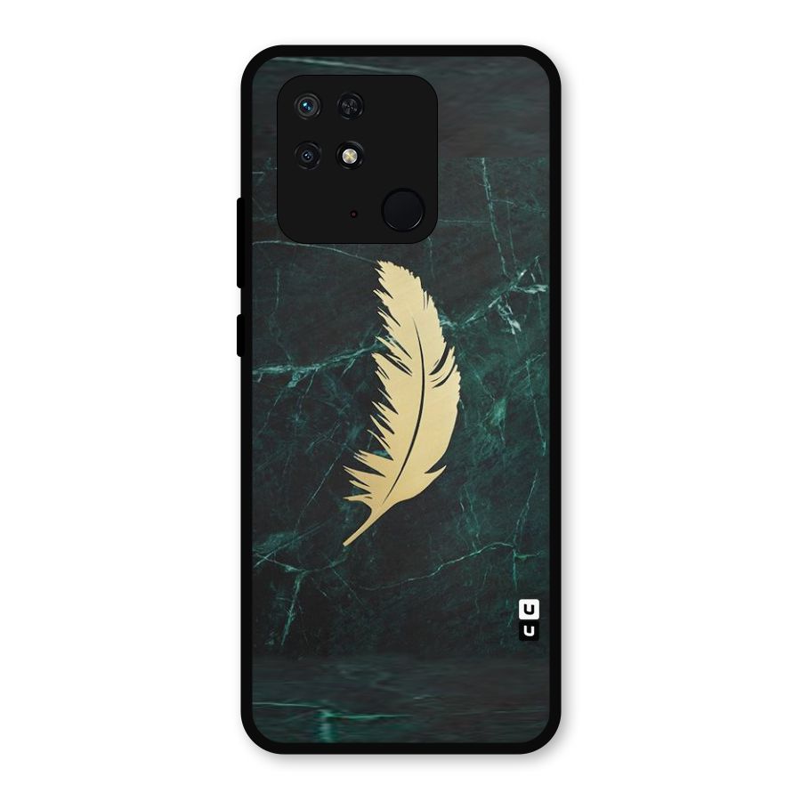 Golden Feather Metal Back Case for Redmi 10