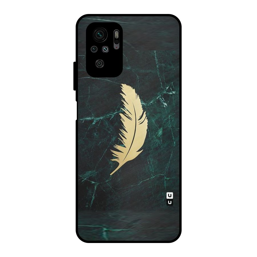 Golden Feather Metal Back Case for Redmi Note 10S
