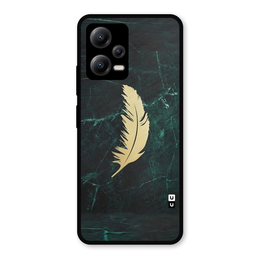 Golden Feather Metal Back Case for Redmi Note 12 5G