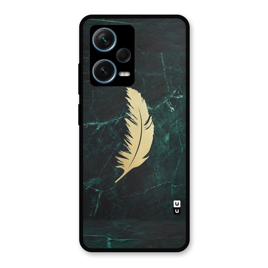 Golden Feather Metal Back Case for Redmi Note 12 Pro Plus 5G