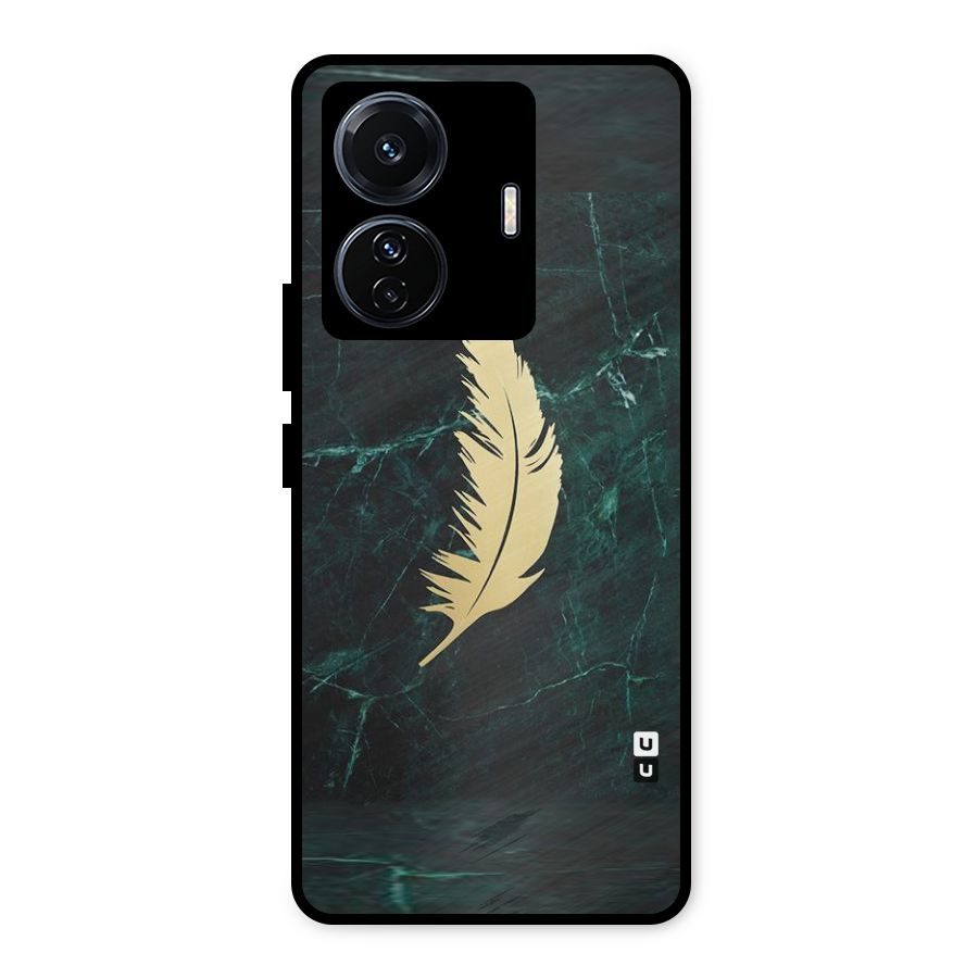 Golden Feather Metal Back Case for Vivo T1 Pro