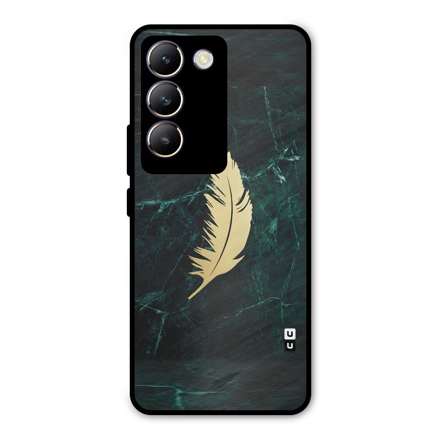 Golden Feather Metal Back Case for Vivo T3 5G