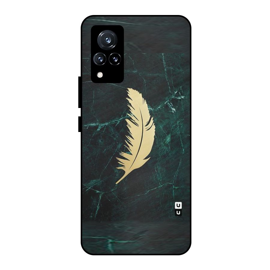 Golden Feather Metal Back Case for Vivo V21 5G
