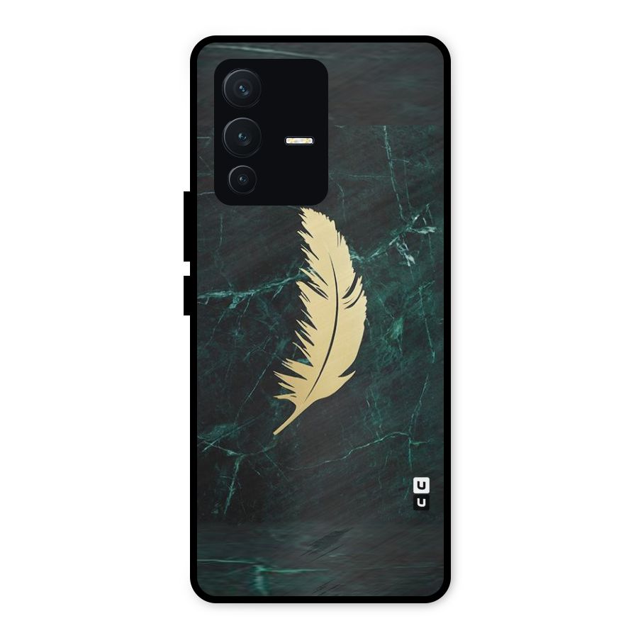 Golden Feather Metal Back Case for Vivo V23 5G