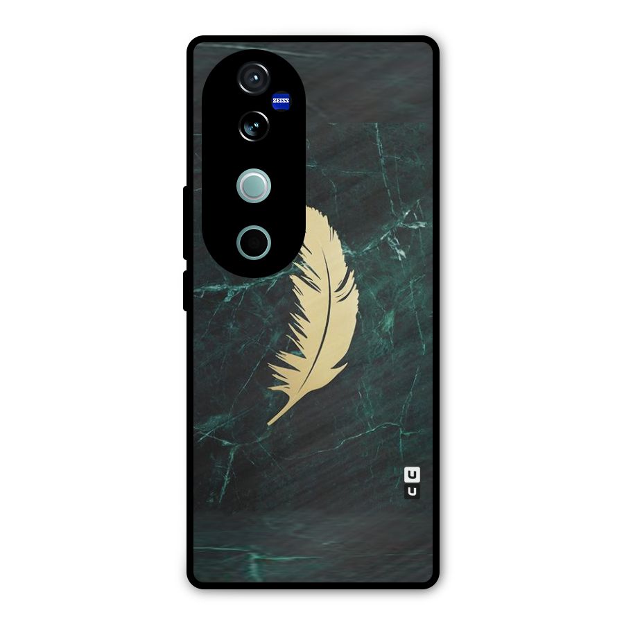 Golden Feather Metal Back Case for Vivo V40 Pro