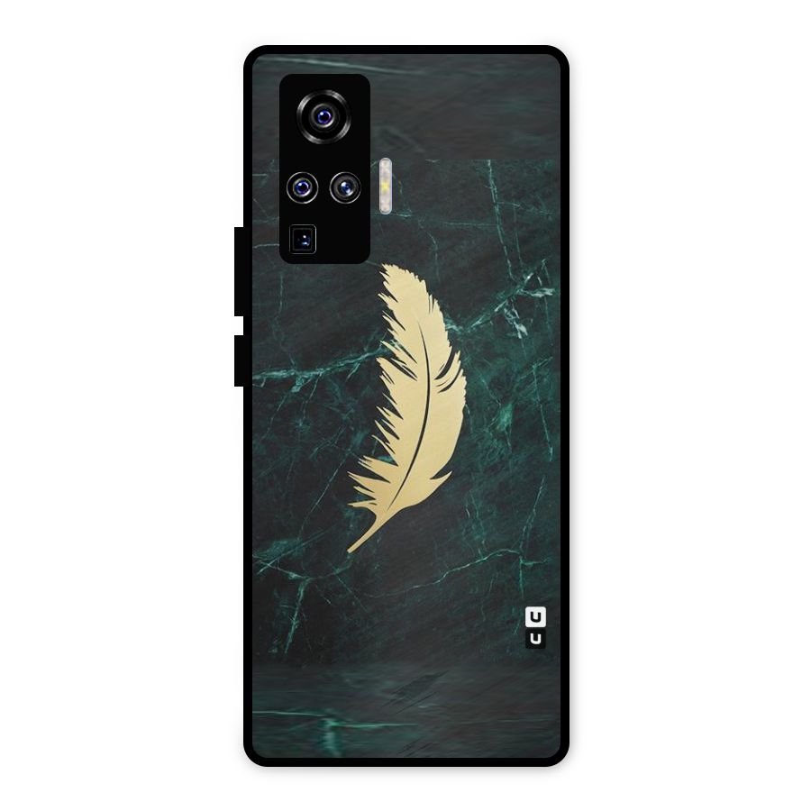 Golden Feather Metal Back Case for Vivo X50 Pro