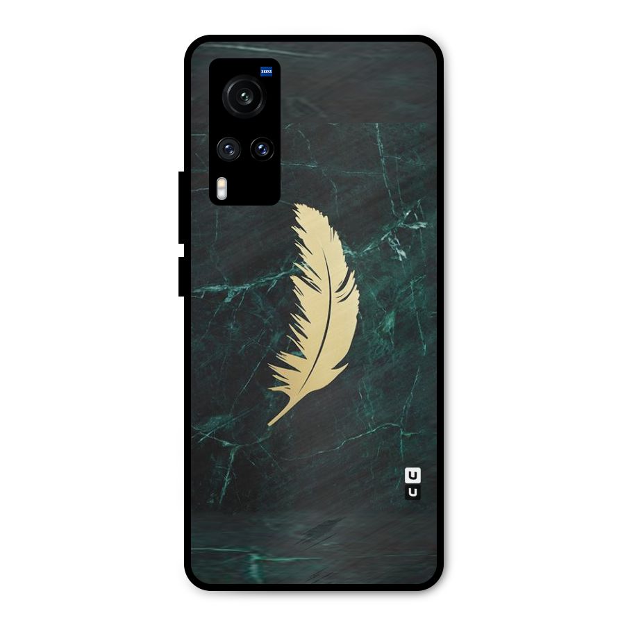 Golden Feather Metal Back Case for Vivo X60